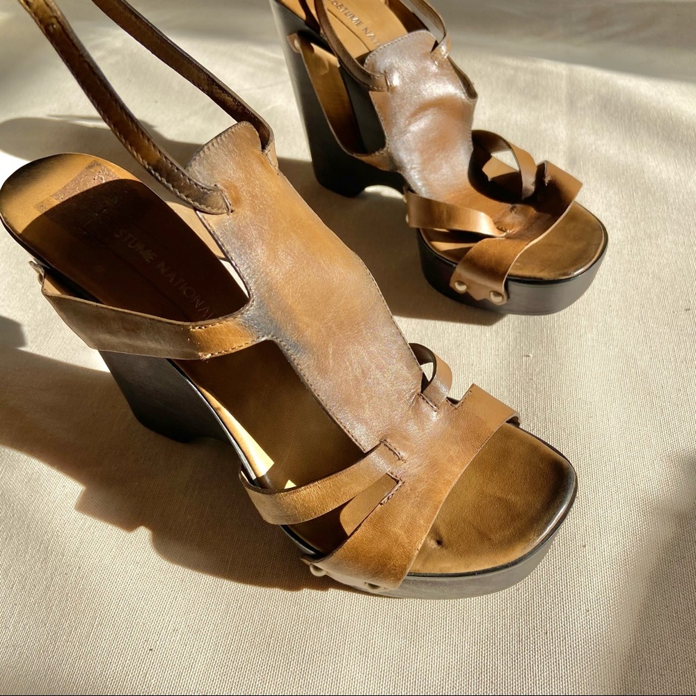Leather Gladiator Wedges